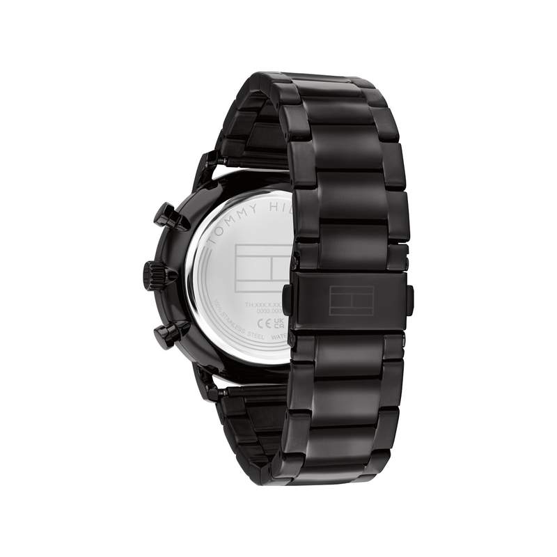 Montre TOMMY HILFIGER legend homme bracelet acier inoxydable noir - vue 3