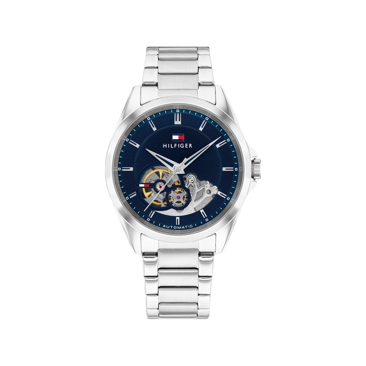 Montre TOMMY HILFIGER baker automatic homme automatique, bracelet acier inoxydable gris