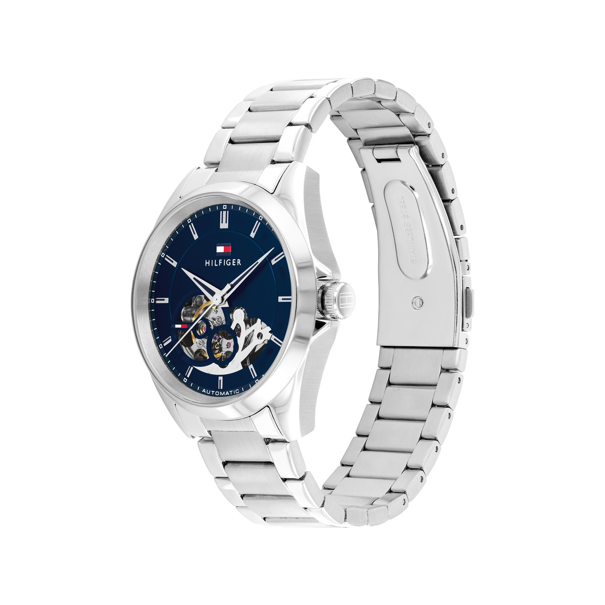 Montre TOMMY HILFIGER baker automatic homme automatique, bracelet acier inoxydable gris - vue 2