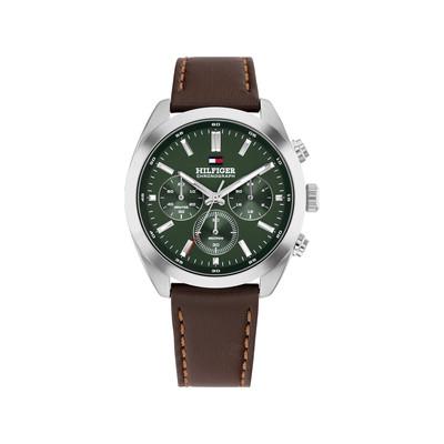 Montre TOMMY HILFIGER hudson homme bracelet cuir marron - vue 1