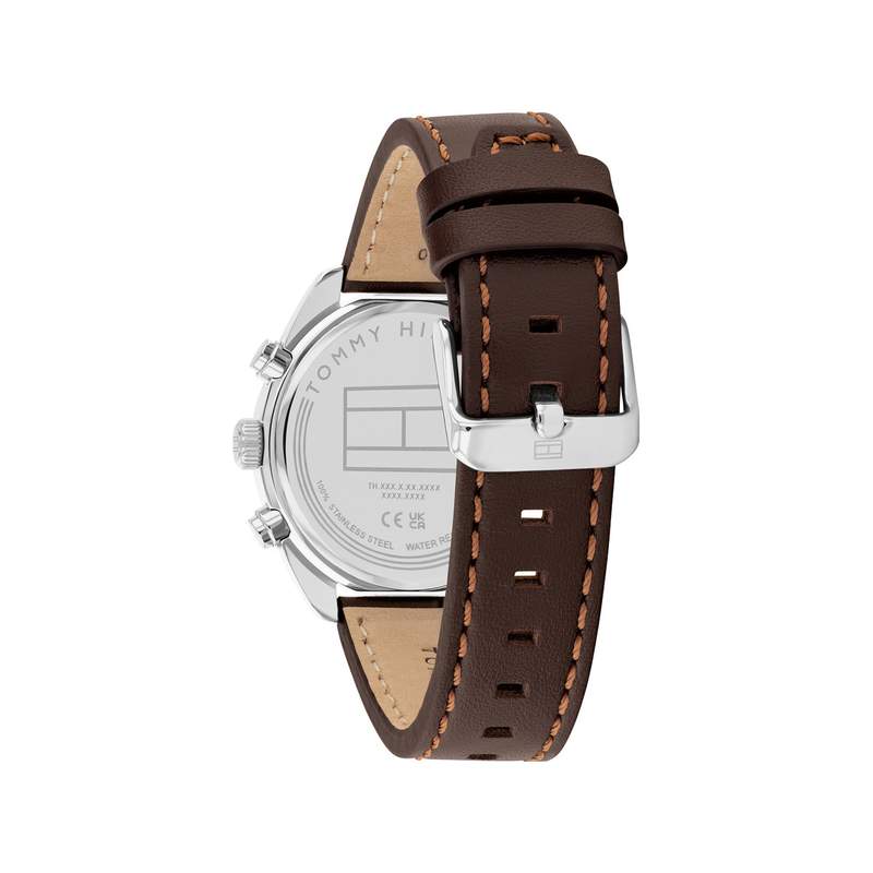 TOMMY HILFIGER hudson men's watch brown leather strap - view 3