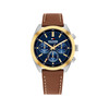 Montre TOMMY HILFIGER hudson homme bracelet cuir marron - vue V1