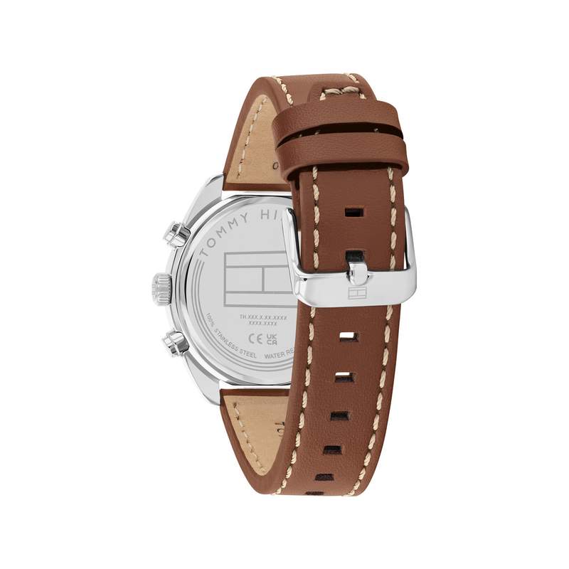 TOMMY HILFIGER hudson men's watch brown leather strap - view 3