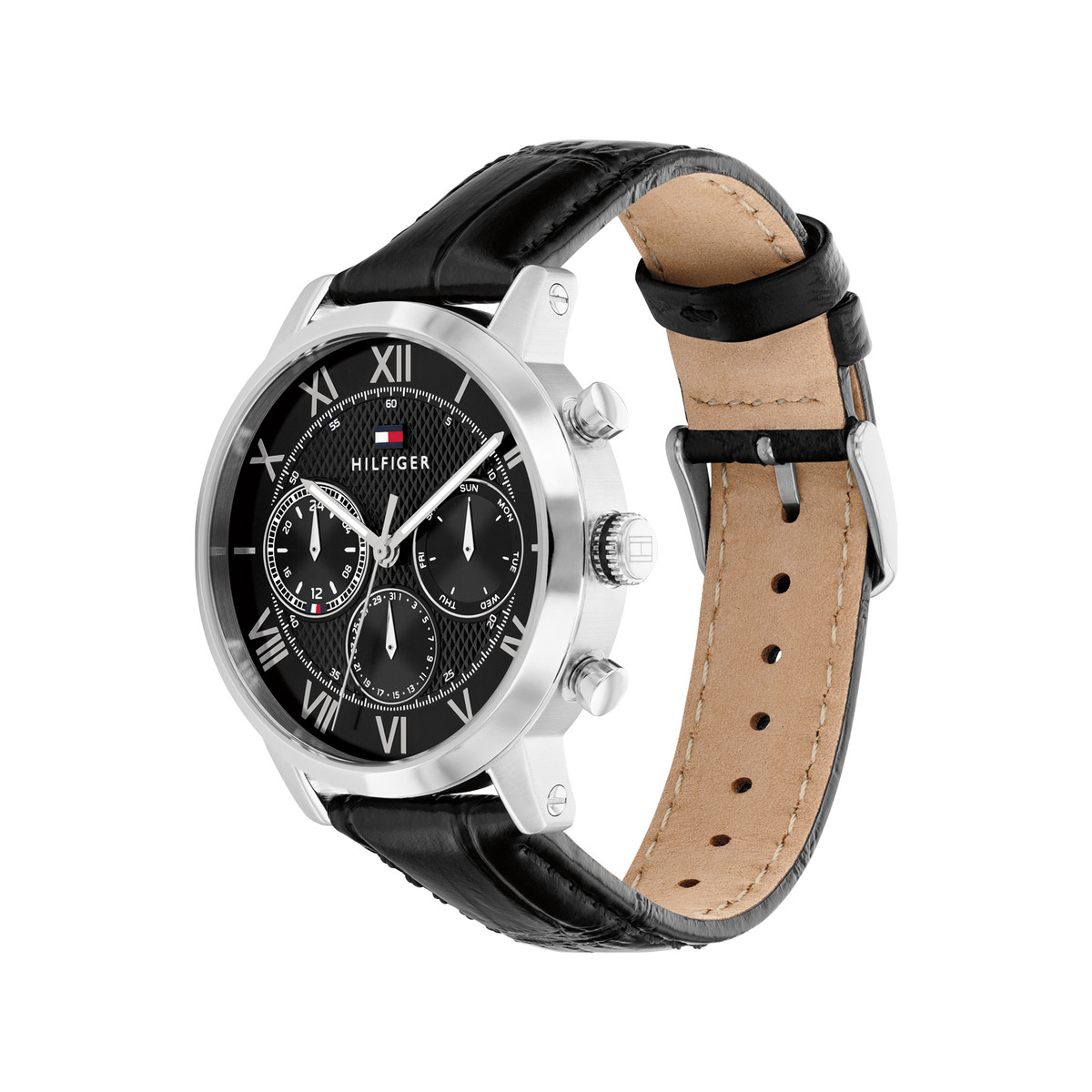 Montre TOMMY HILFIGER th-oxford homme bracelet cuir noir - vue 2