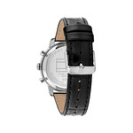 TOMMY HILFIGER men's watch with black leather strap - view 3