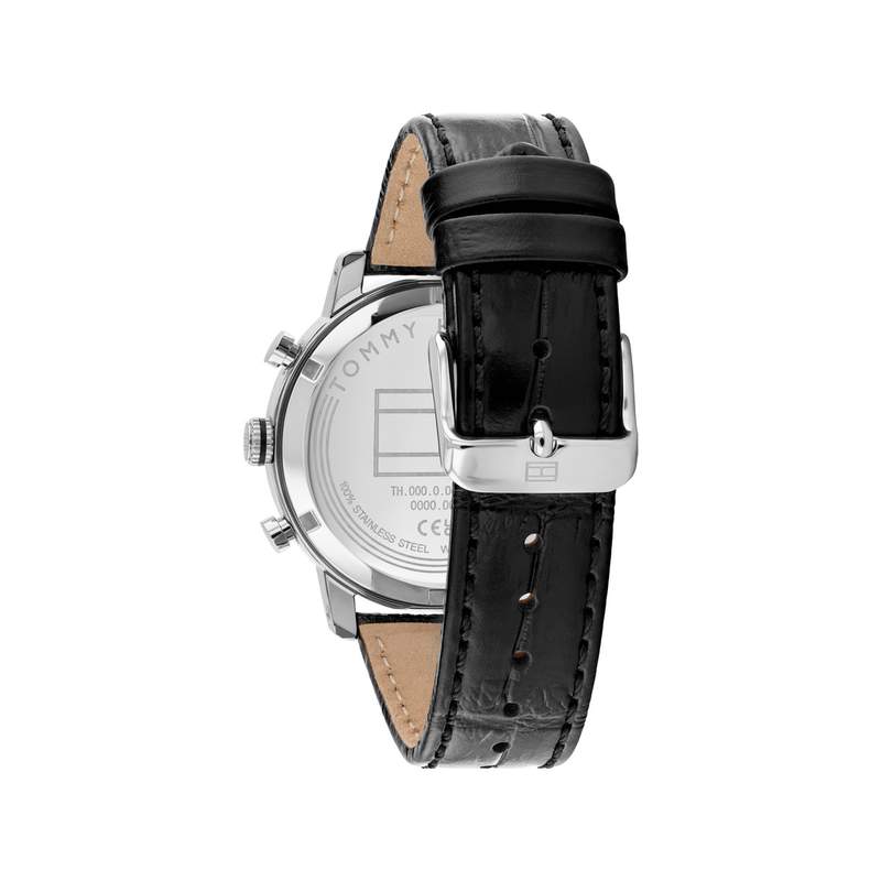 Montre TOMMY HILFIGER th-oxford homme bracelet cuir noir - vue 3