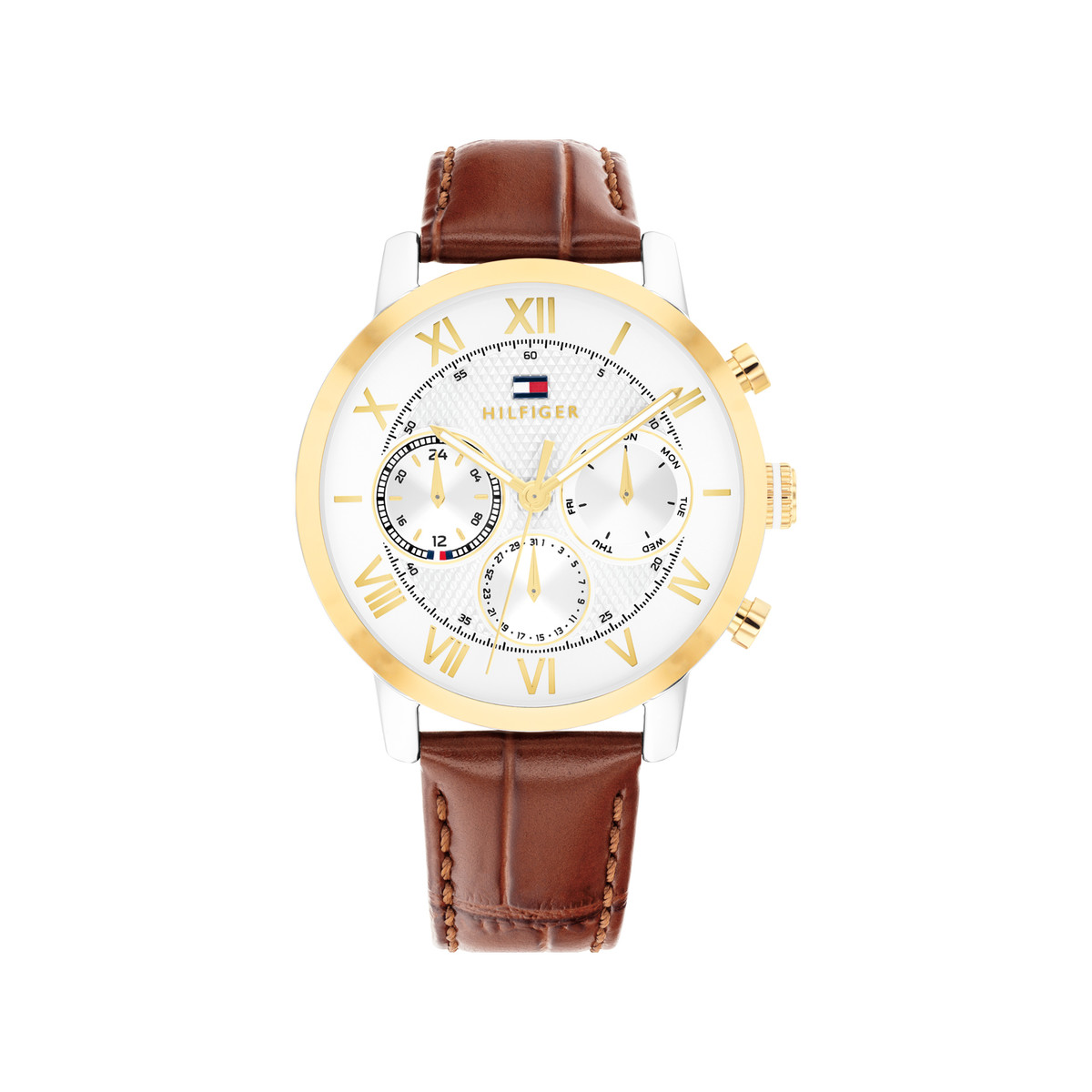 TOMMY HILFIGER th-oxford herenhorloge bruin lederen band