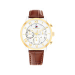 Montre TOMMY HILFIGER th-oxford homme bracelet cuir marron - vue 1