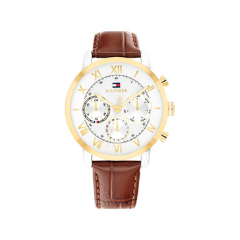 Montre TOMMY HILFIGER th-oxford homme bracelet cuir marron
