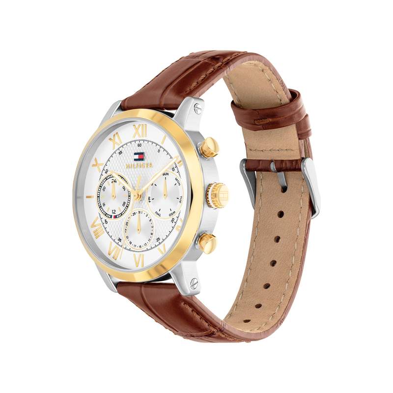 Montre TOMMY HILFIGER th-oxford homme bracelet cuir marron - vue 2