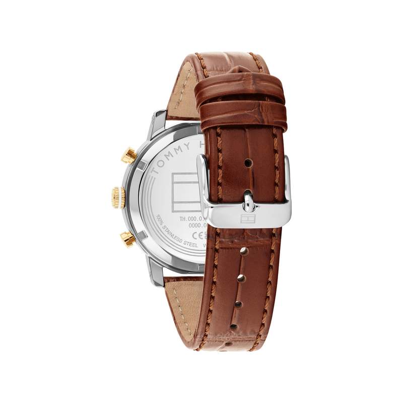 Montre TOMMY HILFIGER th-oxford homme bracelet cuir marron - vue 3