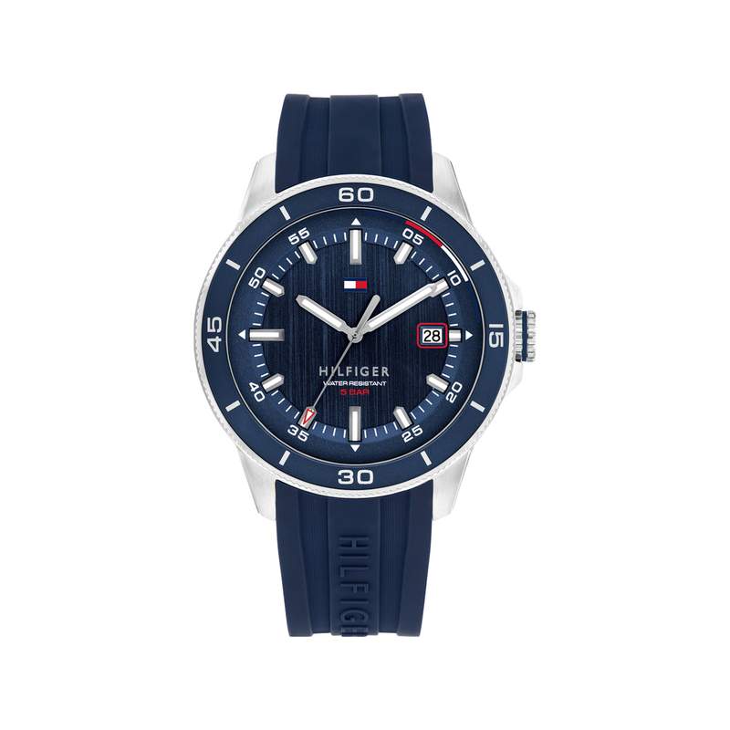 Montre TOMMY HILFIGER remy homme bracelet silicone bleu - vue 1