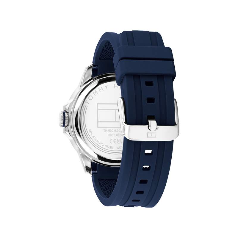Montre TOMMY HILFIGER remy homme bracelet silicone bleu - vue 3