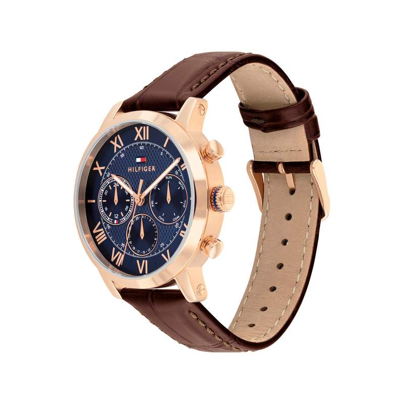 Montre TOMMY HILFIGER th-oxford homme bracelet cuir marron - vue 2