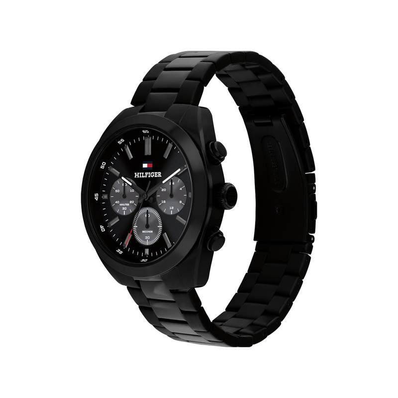 Montre TOMMY HILFIGER hudson homme bracelet acier inoxydable noir - vue 2