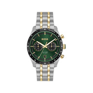 Montre BOSS sport lux homme bracelet acier inoxydable bicolore jaune