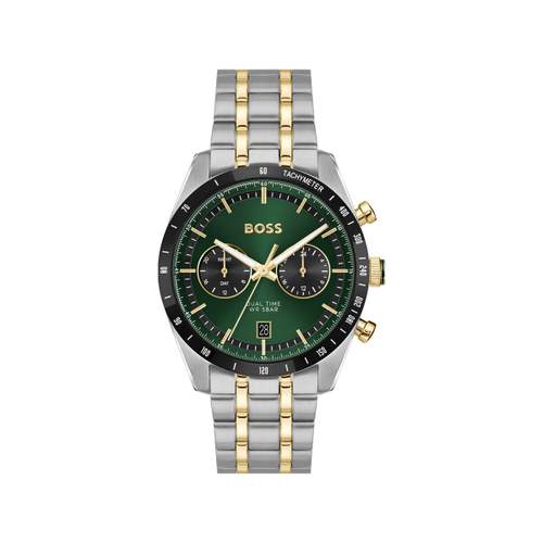 Montre BOSS sport lux homme bracelet acier inoxydable bicolore jaune