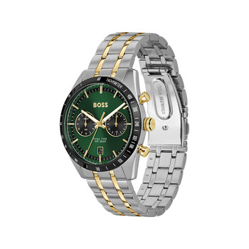 Montre BOSS sport lux homme bracelet acier inoxydable bicolore jaune