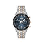 Montre BOSS sport lux homme bracelet acier inoxydable bicolore jaune - vue 1