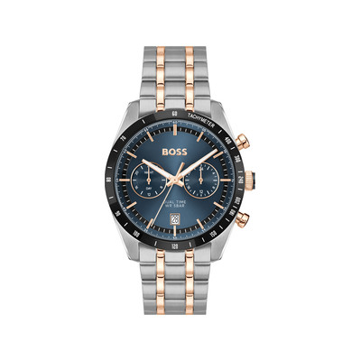 Montre BOSS sport lux homme bracelet acier inoxydable bicolore jaune - vue 1