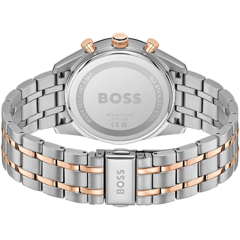 Montre BOSS sport lux homme bracelet acier inoxydable bicolore jaune - vue 3