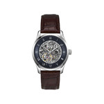 Montre BOSS business homme automatique, bracelet cuir marron - vue 1