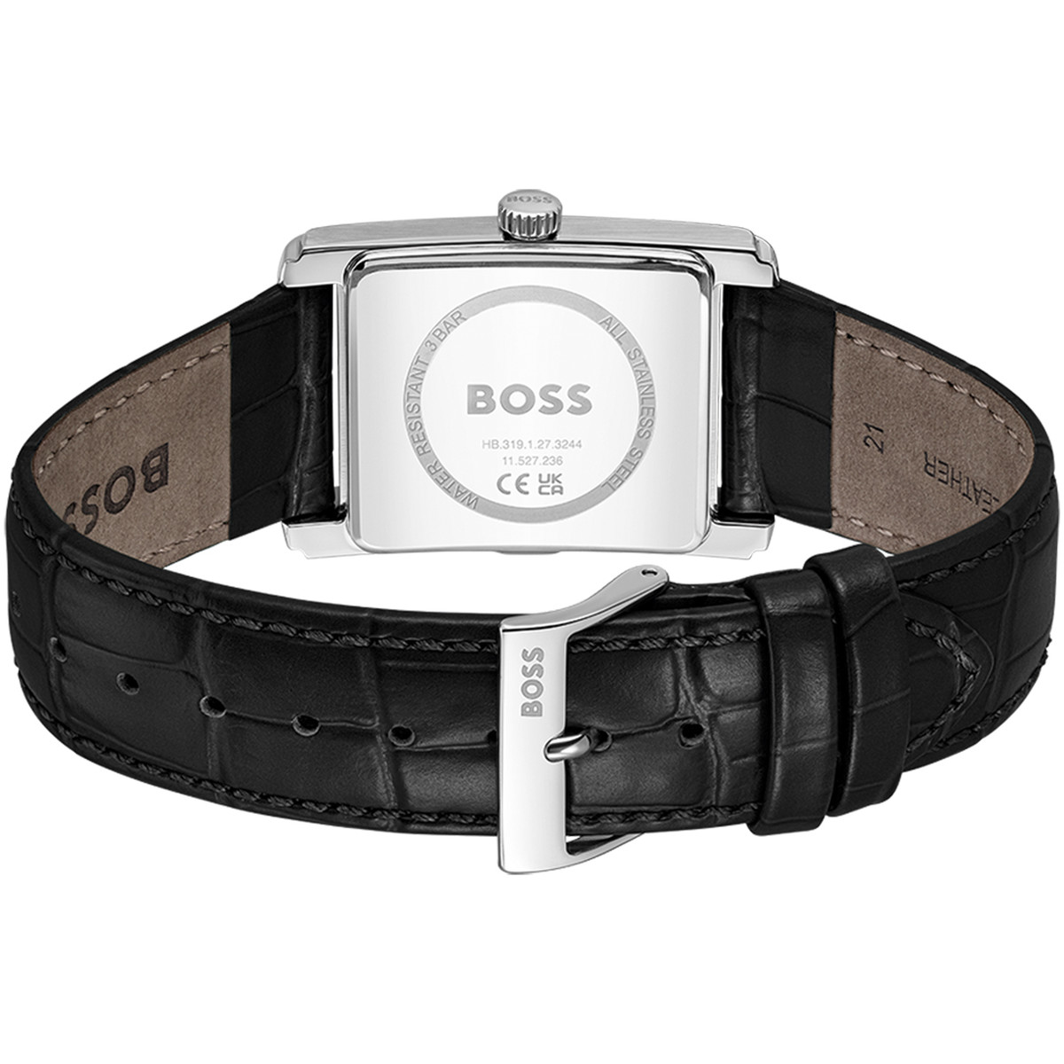 Montre BOSS desk homme bracelet cuir noir - vue 3