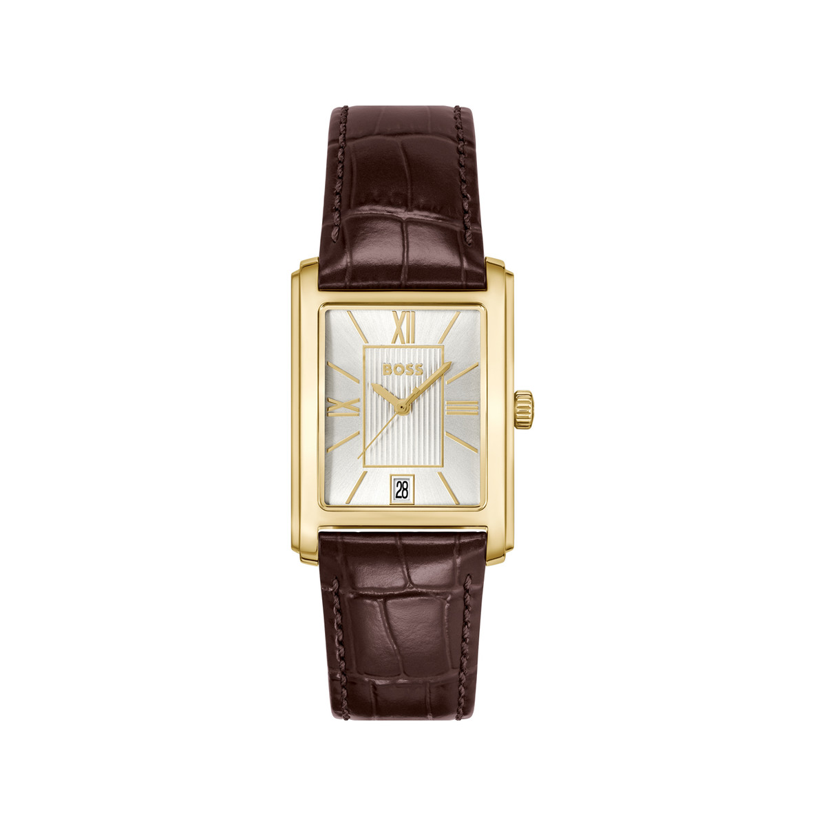 BOSS bureau herenhorloge met bruine leren band