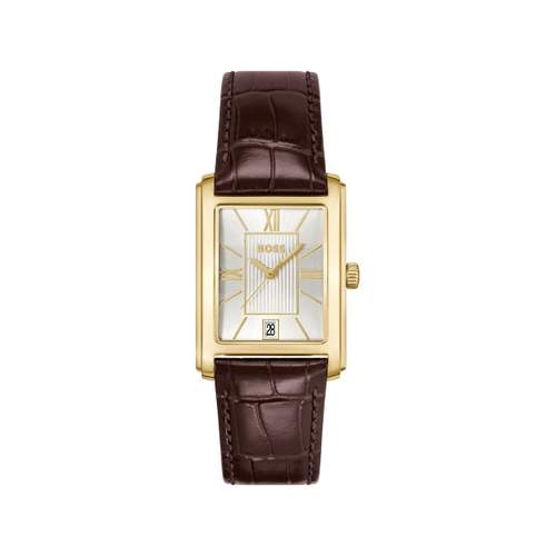 Montre BOSS desk homme bracelet cuir marron