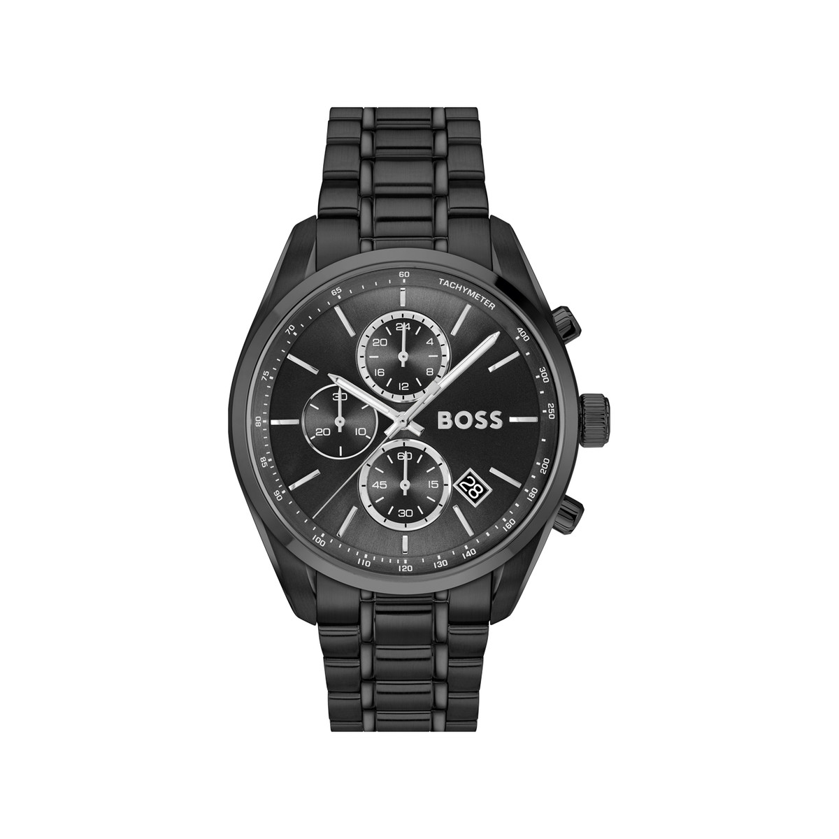 BOSS sport lux herenhorloge met zwarte metalen roestvrijstalen horlogeband