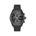 Montre BOSS sport lux homme bracelet acier inoxydable noir métalisé - vue 1
