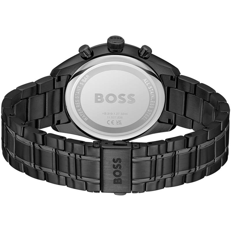 Montre BOSS sport lux homme bracelet acier inoxydable noir métalisé - vue 3