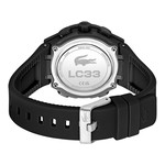 LACOSTE lc33 men's watch black silicone bracelet - view 3