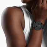 LACOSTE lc33 men's watch black silicone bracelet - view worn 1