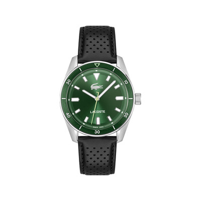Montre LACOSTE boston homme bracelet cuir noir