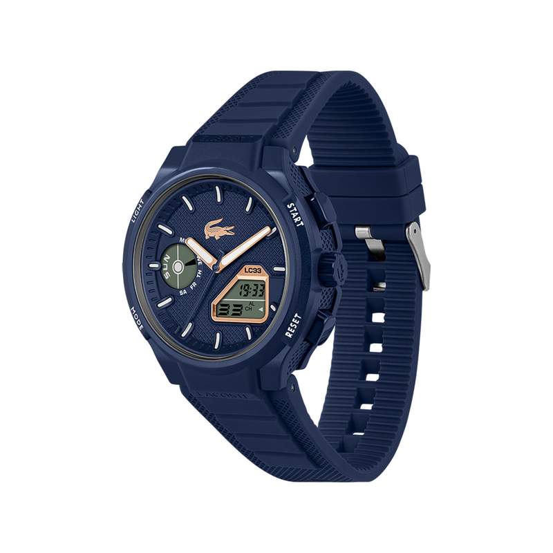LACOSTE lc33 man watch blue silicone bracelet - view 2