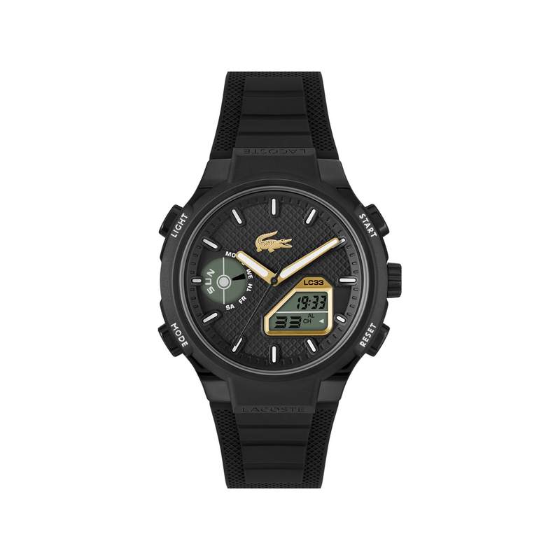 Montre LACOSTE lc33 homme bracelet silicone noir - vue 1