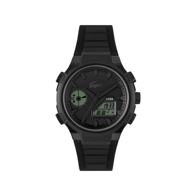 LACOSTE lc33 men's watch black silicone bracelet