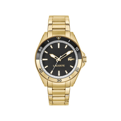 Montre LACOSTE mainsail homme bracelet acier inoxydable doré jaune