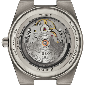 Montre TISSOT prx homme automatique, bracelet titane gris