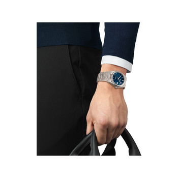 Montre TISSOT prx homme automatique, bracelet titane gris