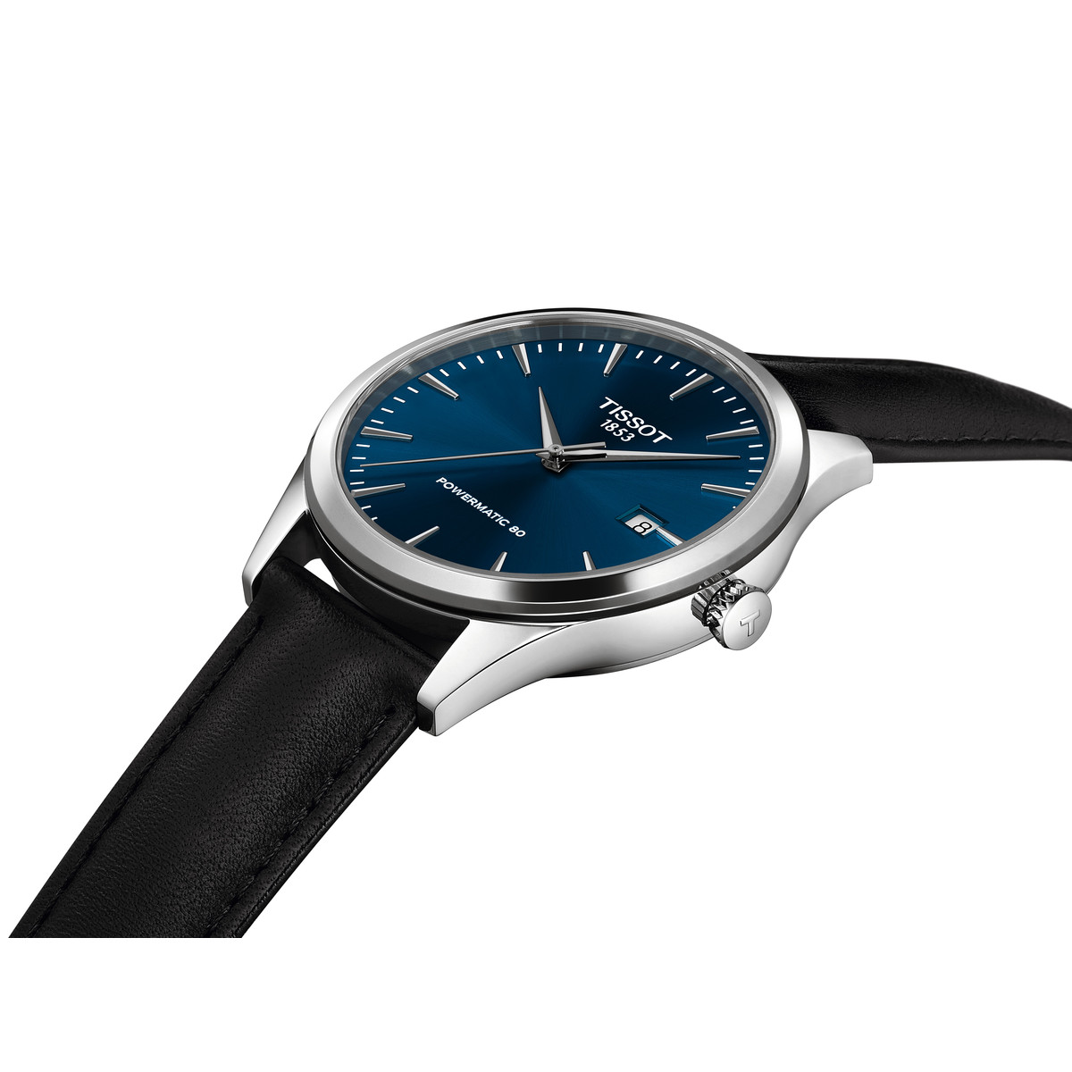 Montre TISSOT classic dream homme automatique, bracelet cuir noir - vue D1