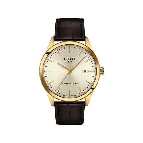 Montre TISSOT classic dream homme automatique, bracelet cuir marron