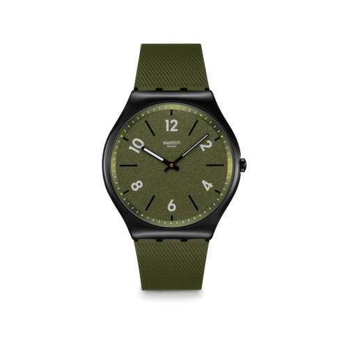 Montre SWATCH essentials homme bracelet caoutchouc vert