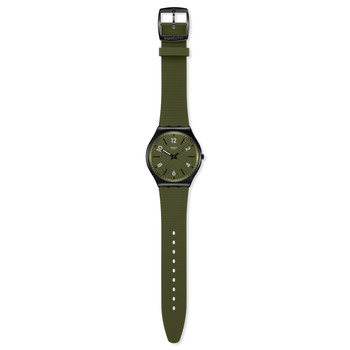 Montre SWATCH essentials homme bracelet caoutchouc vert