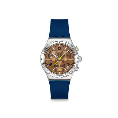 SWATCH essentials herenhorloge met blauwe rubberen band