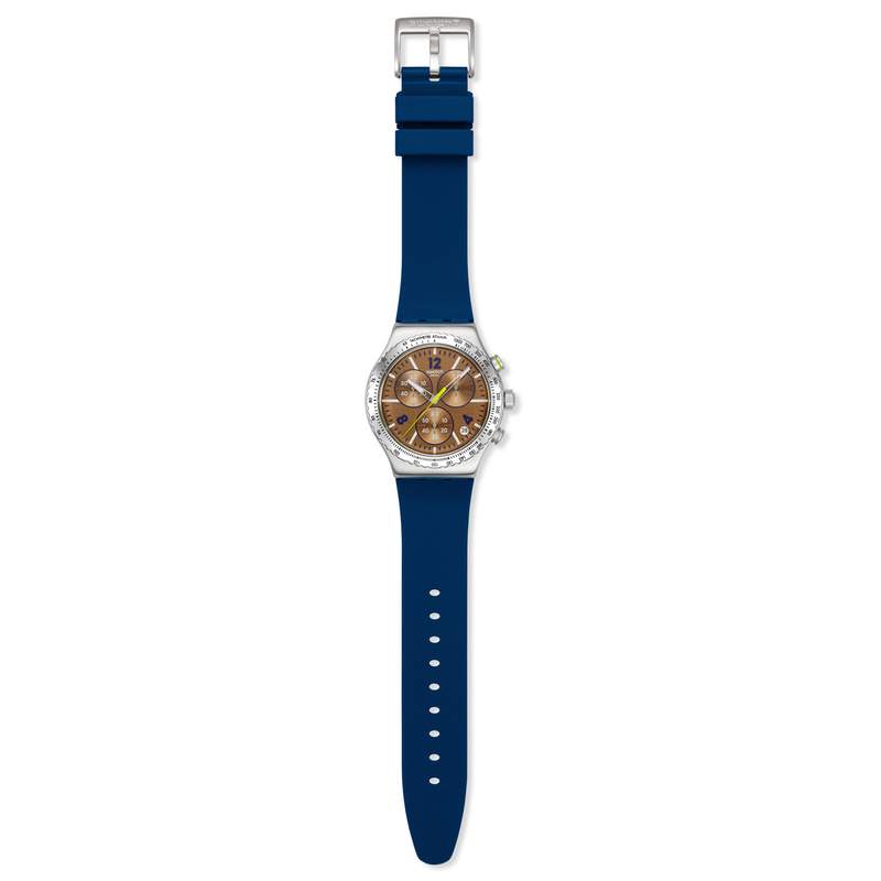Montre SWATCH essentials homme bracelet caoutchouc bleu - vue D1