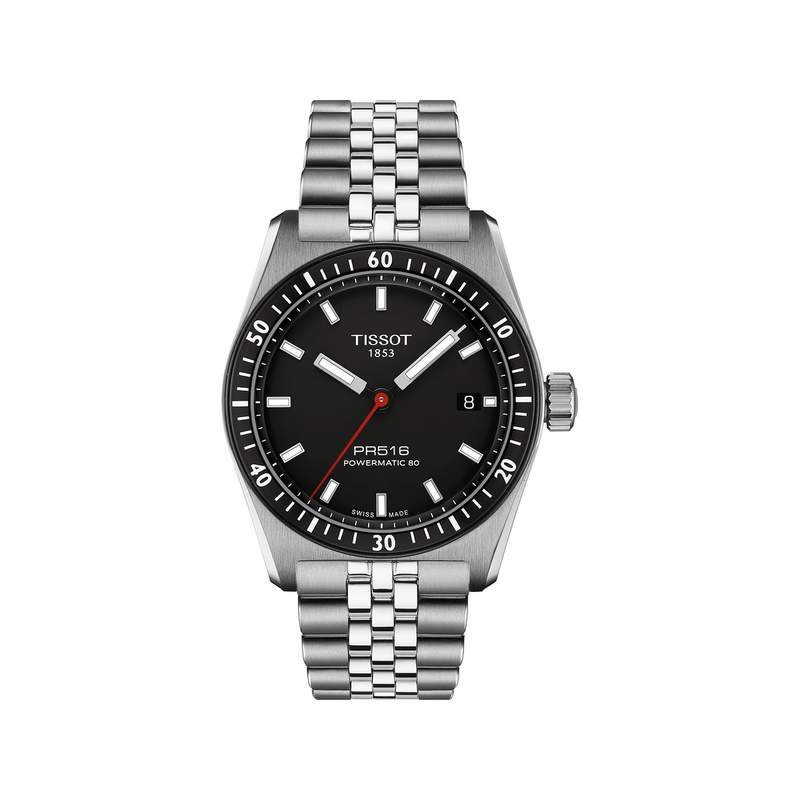 Montre TISSOT pr516 homme automatique, bracelet acier inoxydable - vue 1