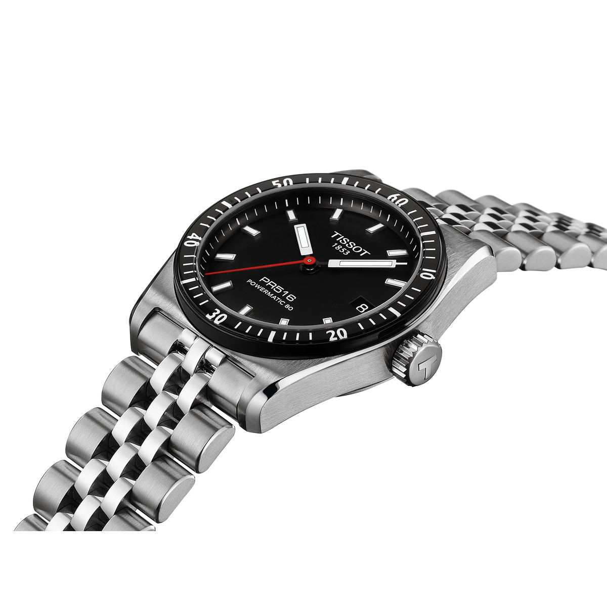 Montre TISSOT pr516 homme automatique, bracelet acier inoxydable - vue D1