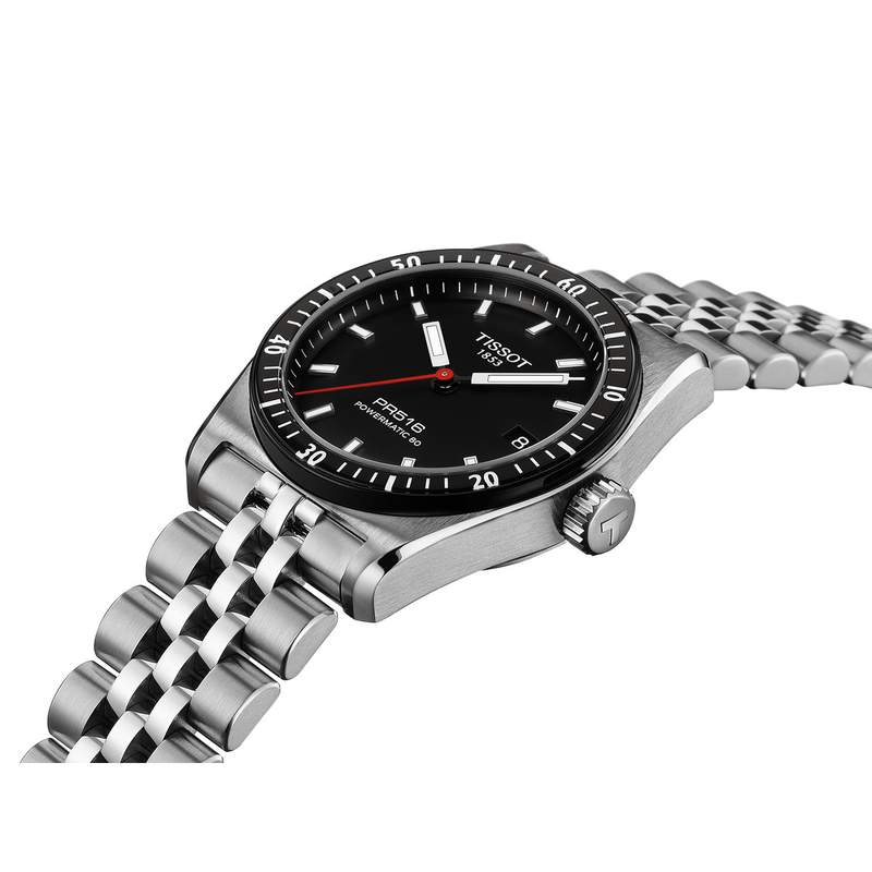 Montre TISSOT pr516 homme automatique, bracelet acier inoxydable - vue D1